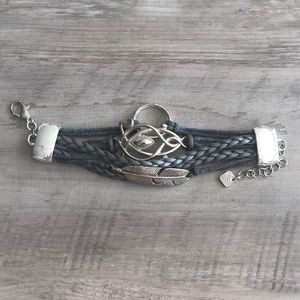 Gray and silver bracelet